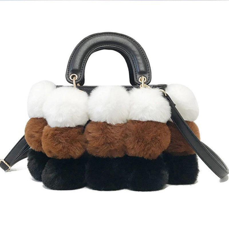 Plush Handbags Winter Plush Shoulder Bag Handbag Trend Messenger Bag Hanzuva