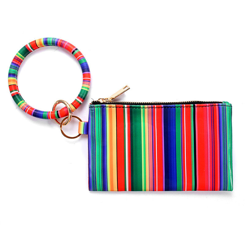 Ladies Leather Keychain Bracelet Wallet Hanzuva