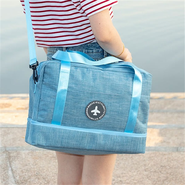 Dry And Wet Separation Travel Bag Tourism Fitness Storage Pouch Women's Clothes Shoes Daily Necessities Duffle Package Supplies Hanzuva
