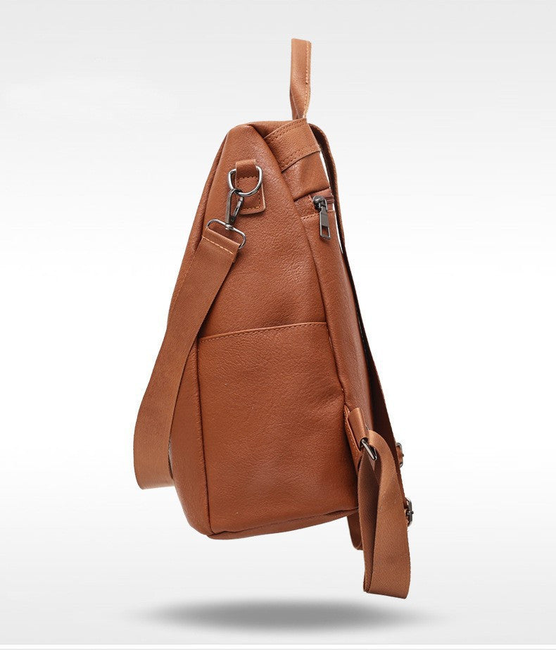 Women's solid color large capacity backpack Hanzuva