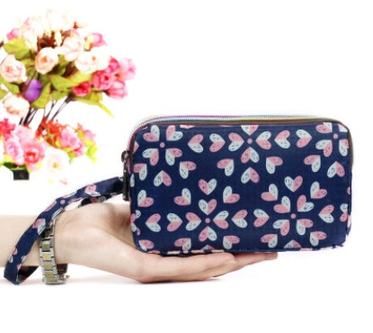 New portable female hand grasping bag three-layer zipper bag autumn long large screen mobile phone key ladies coin purse Hanzuva