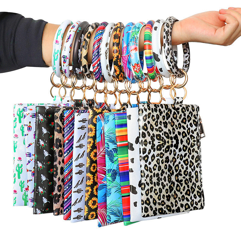 Ladies Leather Keychain Bracelet Wallet Hanzuva