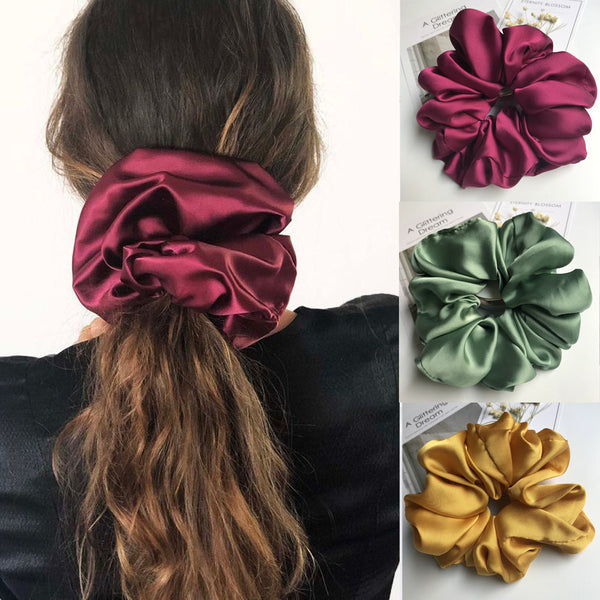 Oversized Smooth Satin Large Intestine Circle Hair Tie Hanzuva