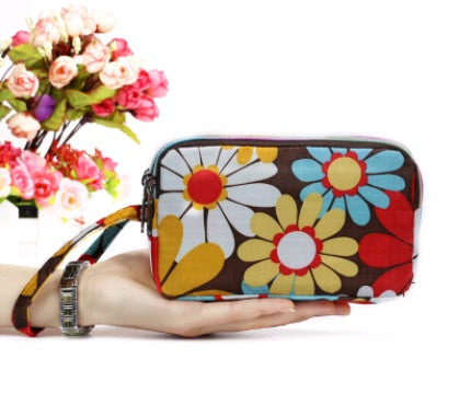 New portable female hand grasping bag three-layer zipper bag autumn long large screen mobile phone key ladies coin purse Hanzuva
