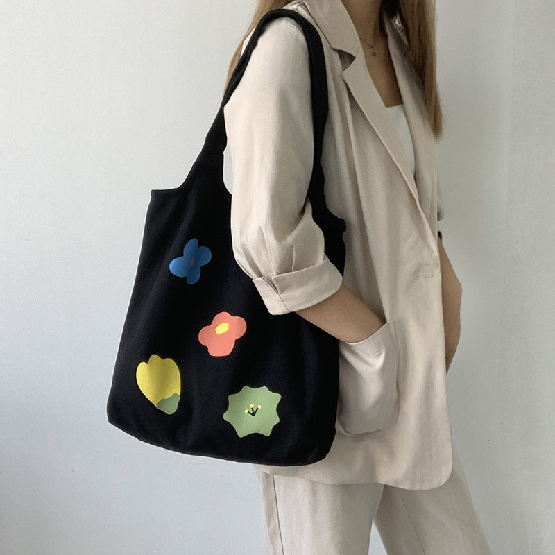 Hyuna Flower Canvas Bag with the Same Paragraph Hanzuva
