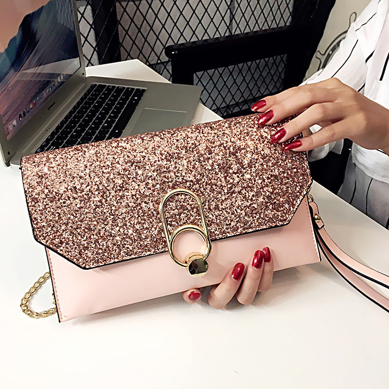 New envelope bag clutch bag slanting small bag Korean version of the shoulder bag clutch bag female Hanzuva