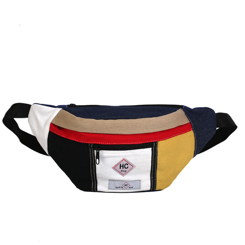 Contrast canvas bag mini sports chest Hanzuva
