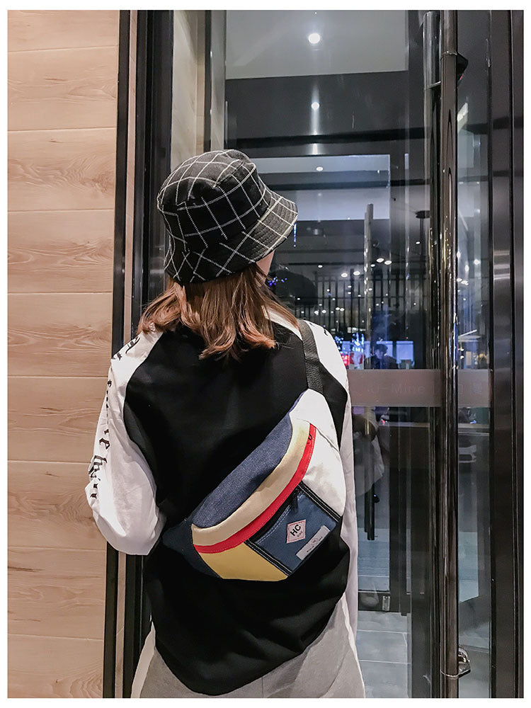 Contrast canvas bag mini sports chest Hanzuva