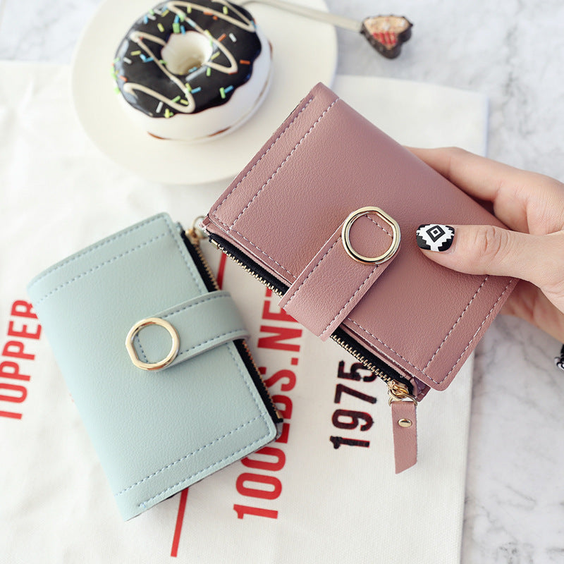 New Style Simple Wallet With Zipper Buckle Ring Hanzuva