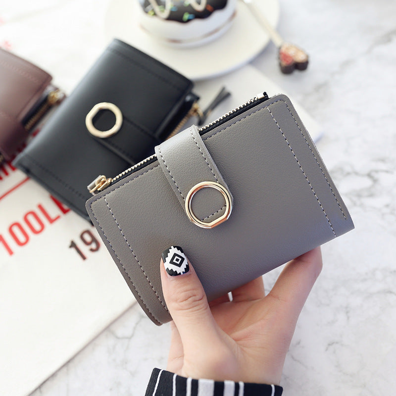New Style Simple Wallet With Zipper Buckle Ring Hanzuva