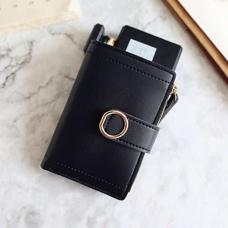 New Style Simple Wallet With Zipper Buckle Ring Hanzuva