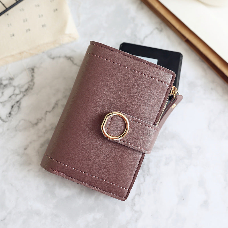 New Style Simple Wallet With Zipper Buckle Ring Hanzuva