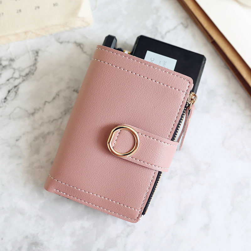 New Style Simple Wallet With Zipper Buckle Ring Hanzuva