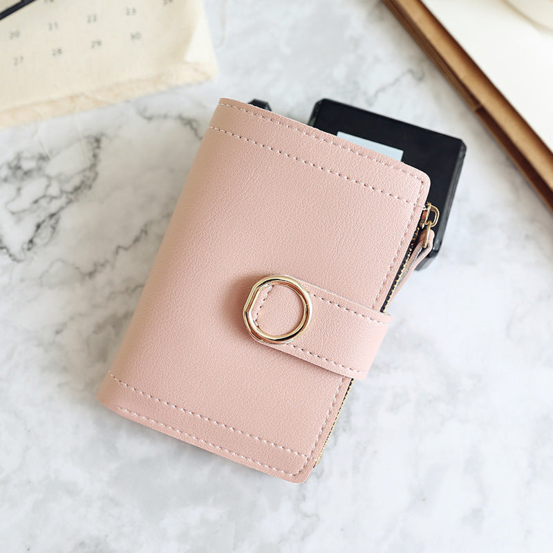 New Style Simple Wallet With Zipper Buckle Ring Hanzuva