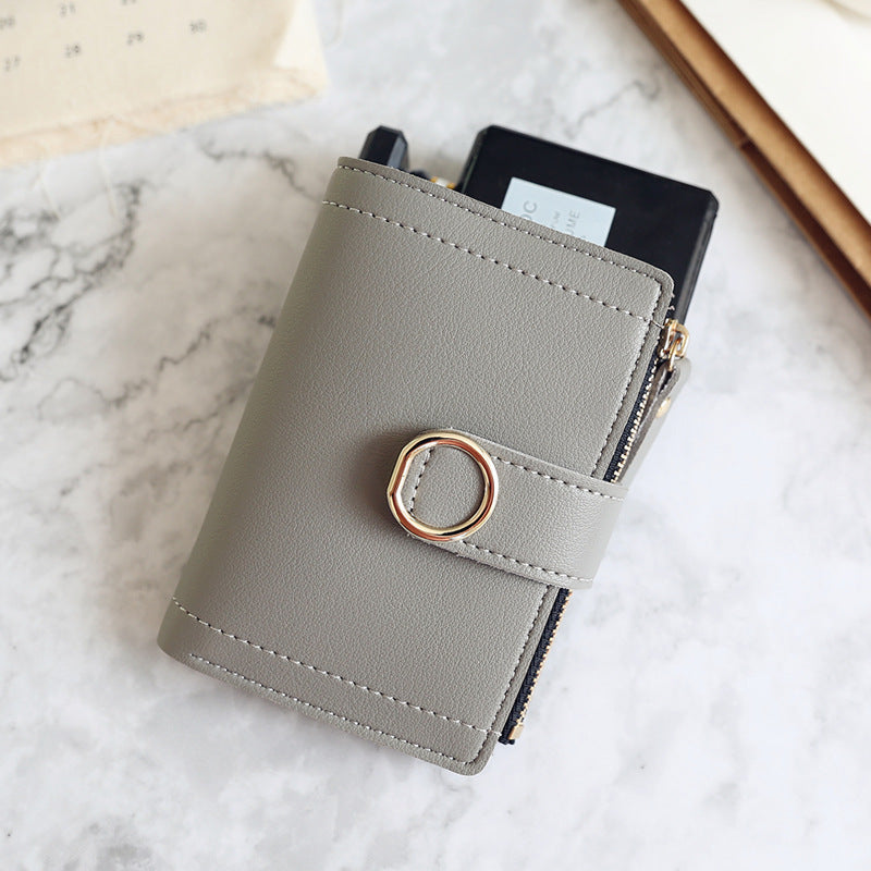 New Style Simple Wallet With Zipper Buckle Ring Hanzuva