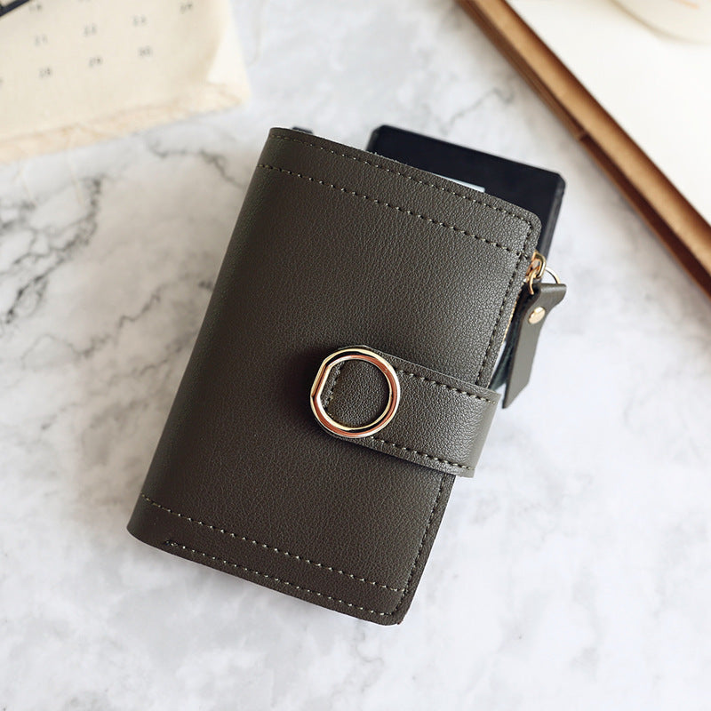 New Style Simple Wallet With Zipper Buckle Ring Hanzuva