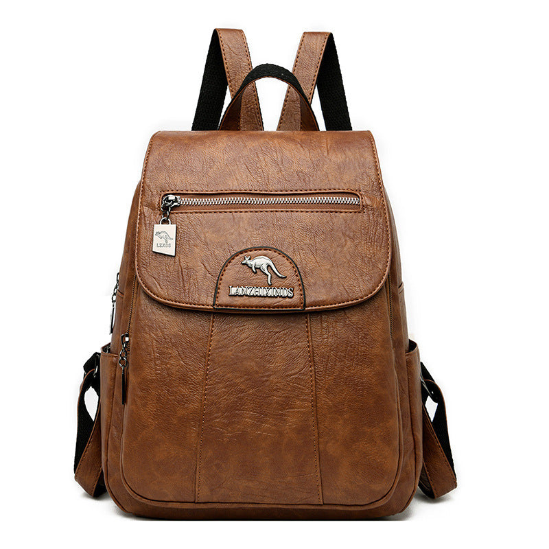 Travel Backpack School Girl Student Washed Sheepskin Backpack Hanzuva