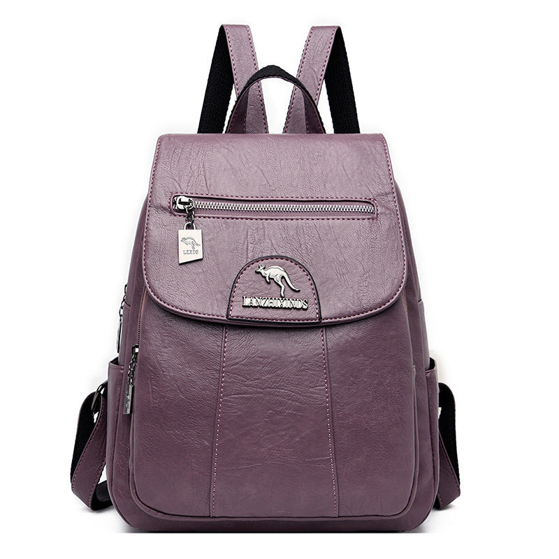 Travel Backpack School Girl Student Washed Sheepskin Backpack Hanzuva