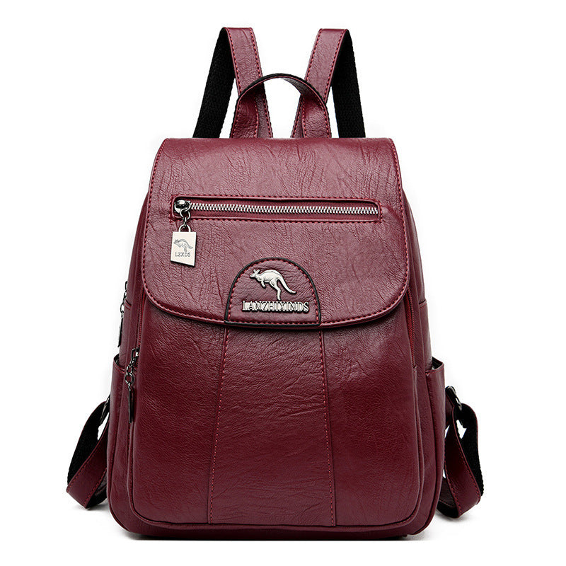 Travel Backpack School Girl Student Washed Sheepskin Backpack Hanzuva