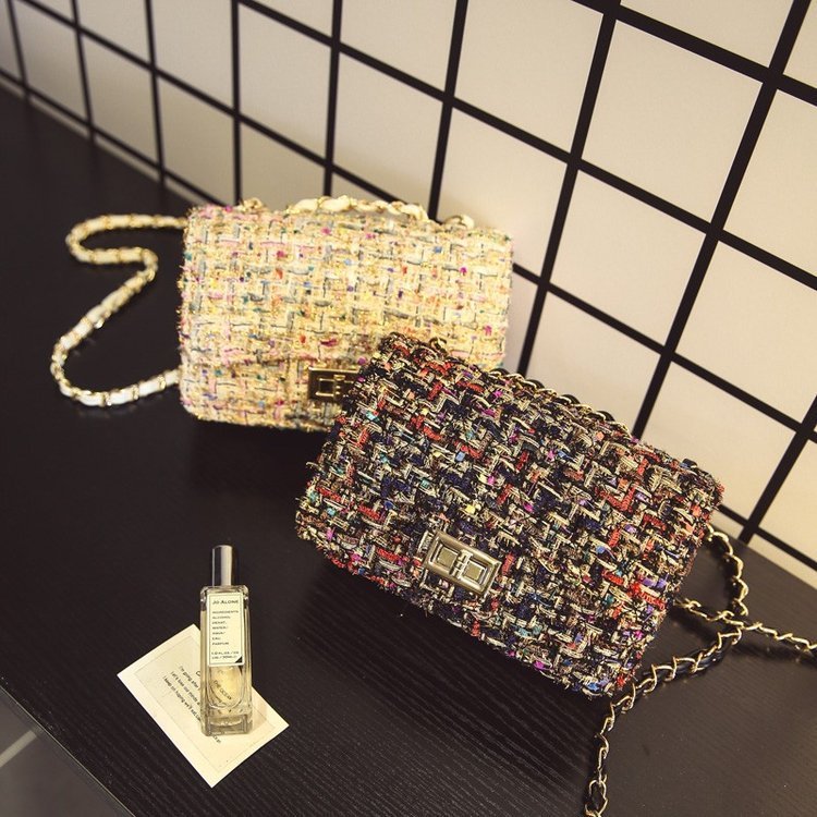 Autumn and winter new women's bag wild small square bag Japan and South Korea fashion lock chain bag shoulder slung