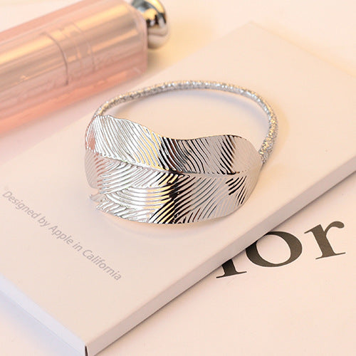 Fashion Lady's Simple Temperament Metal Holster Hair Tie