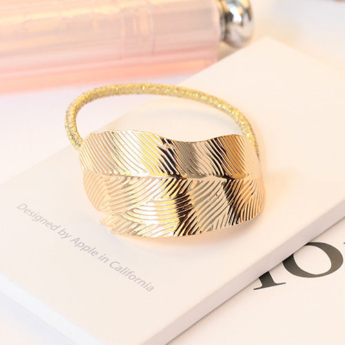 Fashion Lady's Simple Temperament Metal Holster Hair Tie