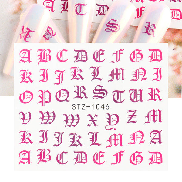 Personality Python Dark Letter Transfer Nail Sticker Hanzuva