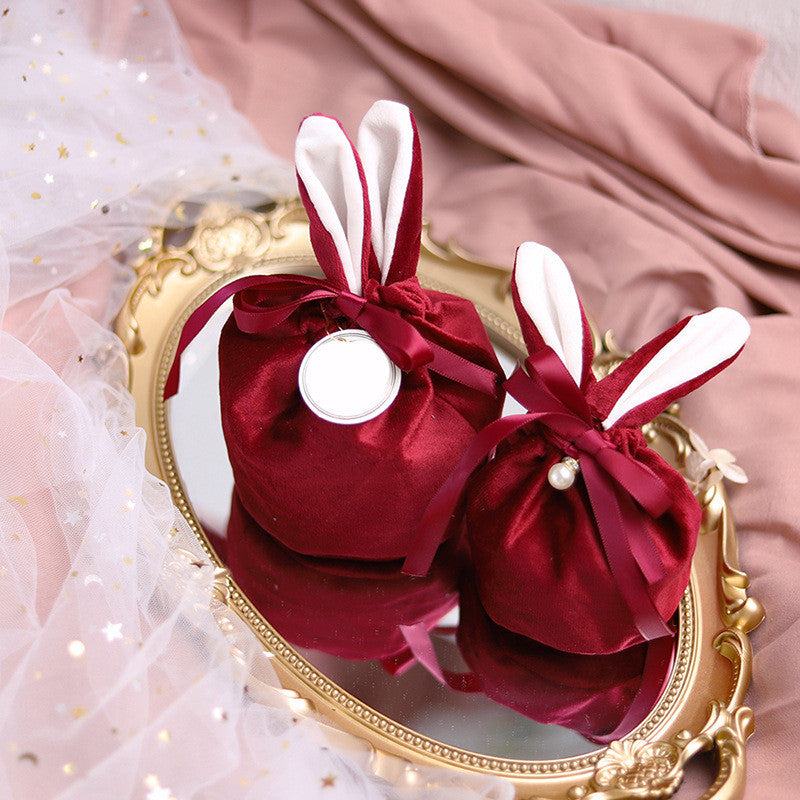 Sweet Candy Bag Rabbit Ear Velvet Bag Hand Bag Cloth Bag Hanzuva
