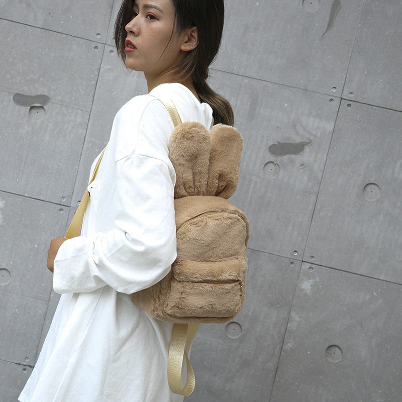 Trendy Plush Bag Casual All-Match Backpack Hanzuva