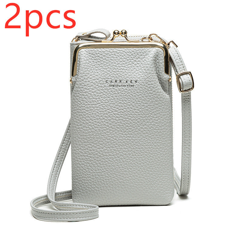 Fashion Lychee Pattern Solid Color Diagonal Shoulder Bag Hanzuva