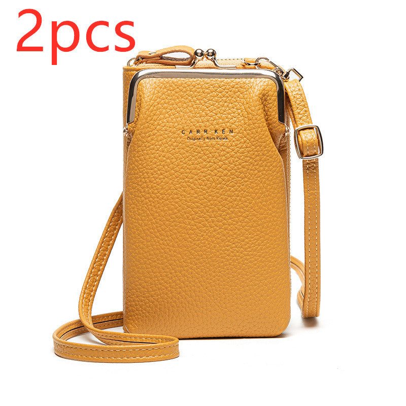 Fashion Lychee Pattern Solid Color Diagonal Shoulder Bag Hanzuva