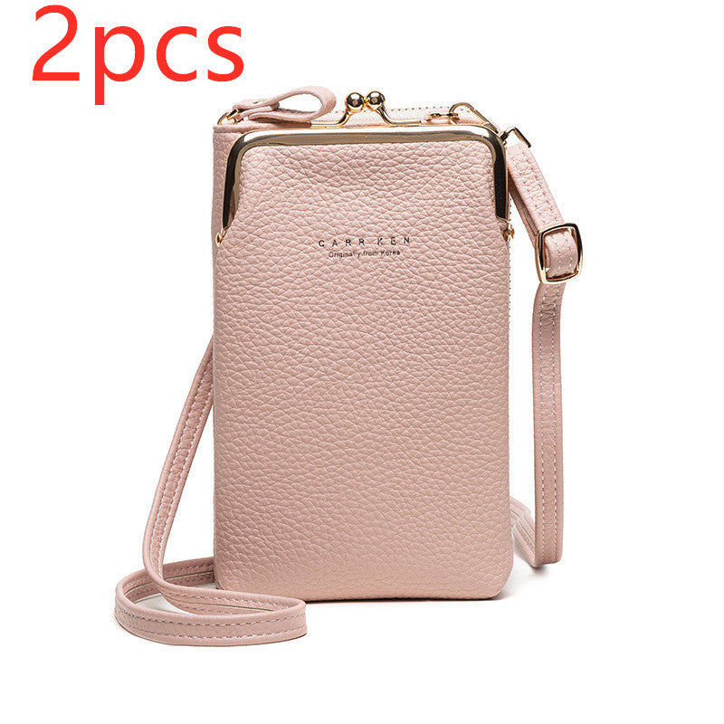 Fashion Lychee Pattern Solid Color Diagonal Shoulder Bag Hanzuva