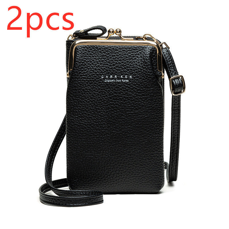 Fashion Lychee Pattern Solid Color Diagonal Shoulder Bag Hanzuva