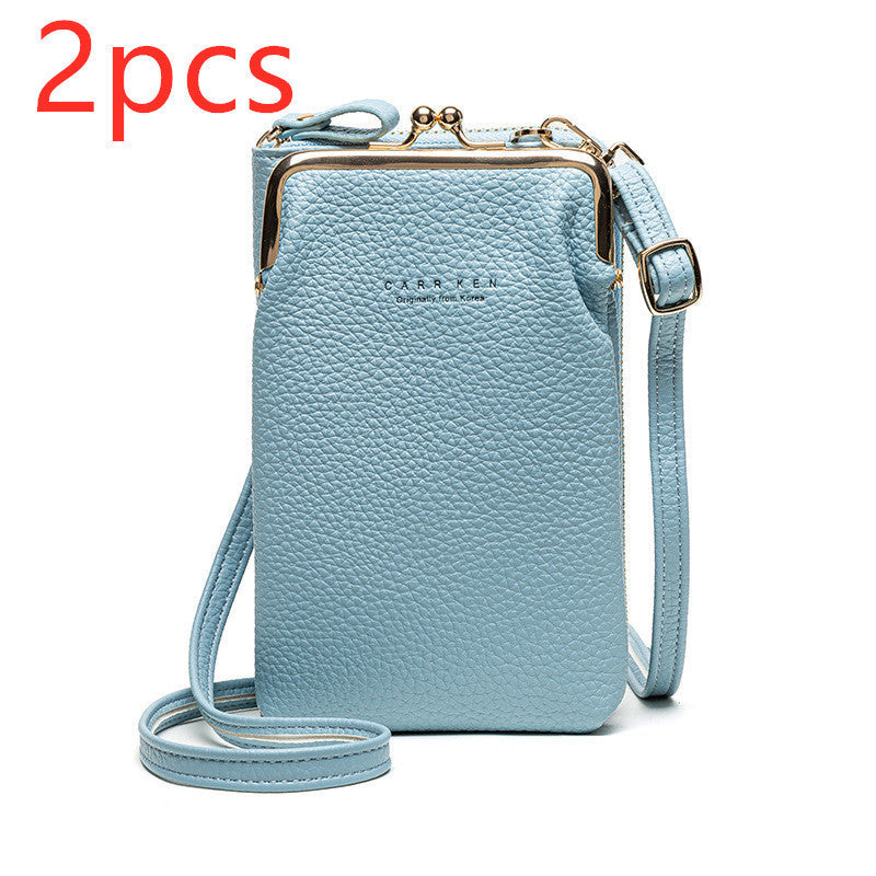 Fashion Lychee Pattern Solid Color Diagonal Shoulder Bag Hanzuva