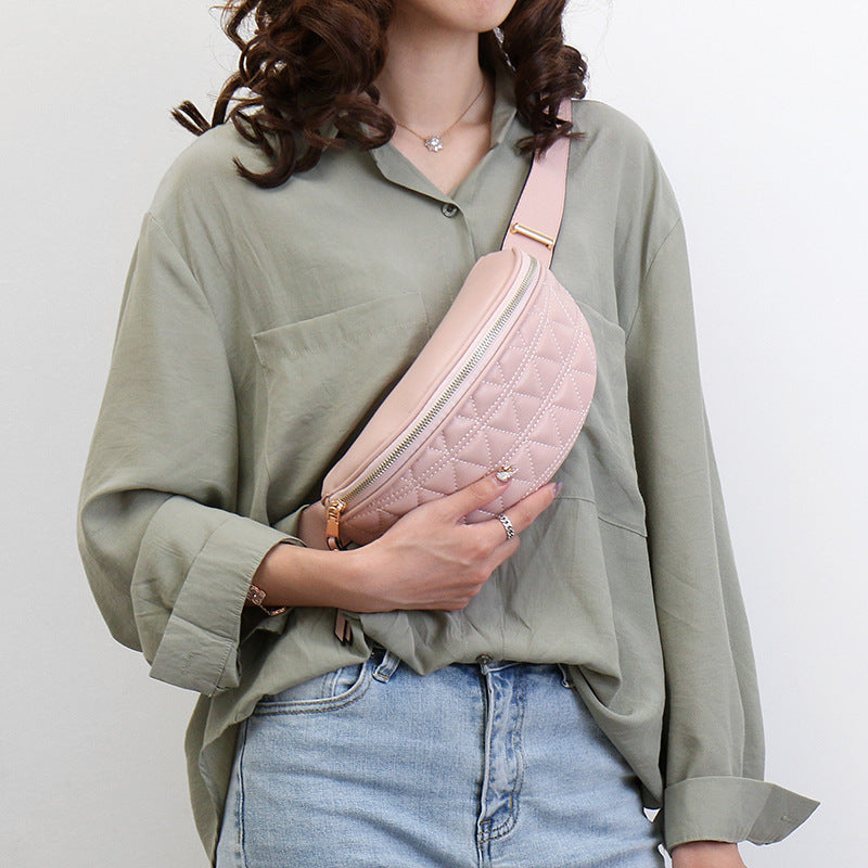 Lingge Embroidery Thread Ladies Diagonal Bag waist Bag Hanzuva