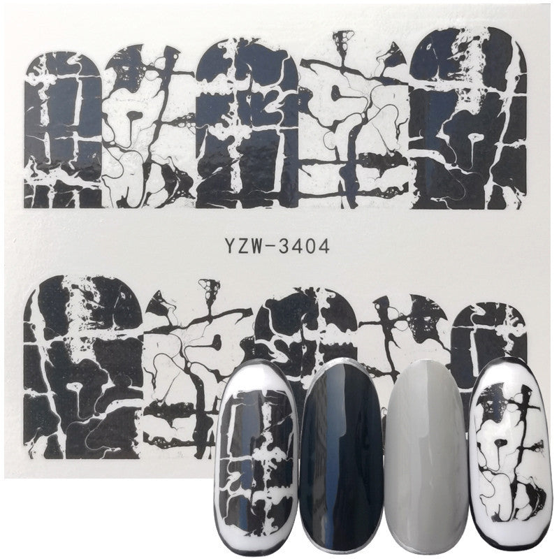 Geometric Line Smiley Cactus Cute Nail Art Sticker
