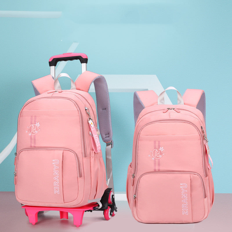 Removable Children School Bags for Baby School Backpack with Wheel Trolley Backpack Kids Luggage Bag Travel Backpack Hanzuva