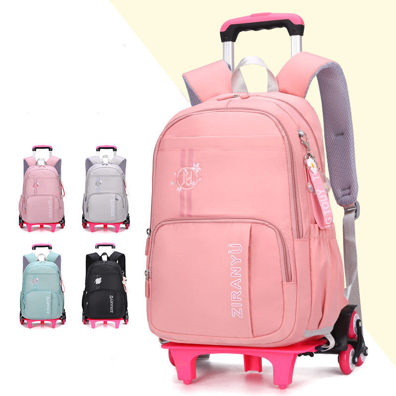 Removable Children School Bags for Baby School Backpack with Wheel Trolley Backpack Kids Luggage Bag Travel Backpack Hanzuva