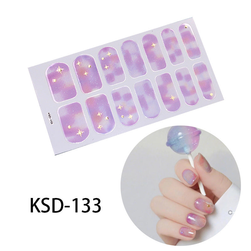 Gradient Nail Sticker 3D Fluorescent Color Nail Polish Film