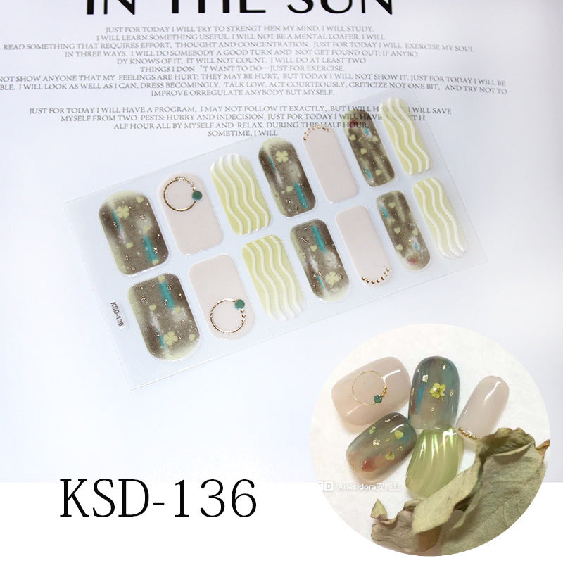 Gradient Nail Sticker 3D Fluorescent Color Nail Polish Film
