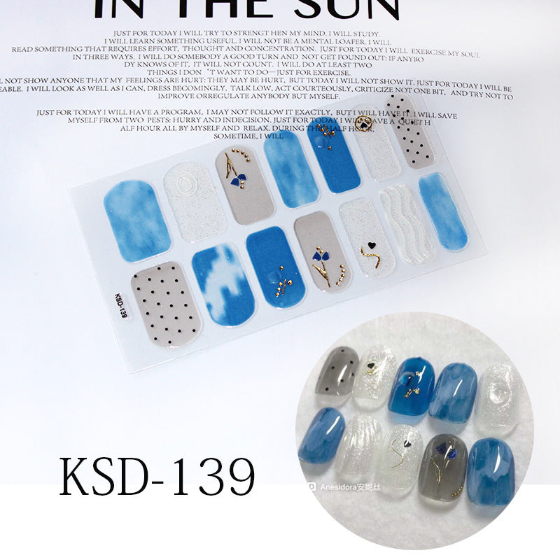 Gradient Nail Sticker 3D Fluorescent Color Nail Polish Film