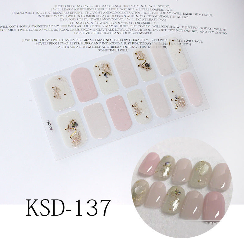 Gradient Nail Sticker 3D Fluorescent Color Nail Polish Film