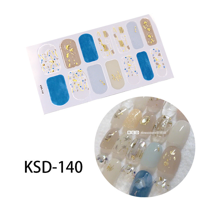 Gradient Nail Sticker 3D Fluorescent Color Nail Polish Film