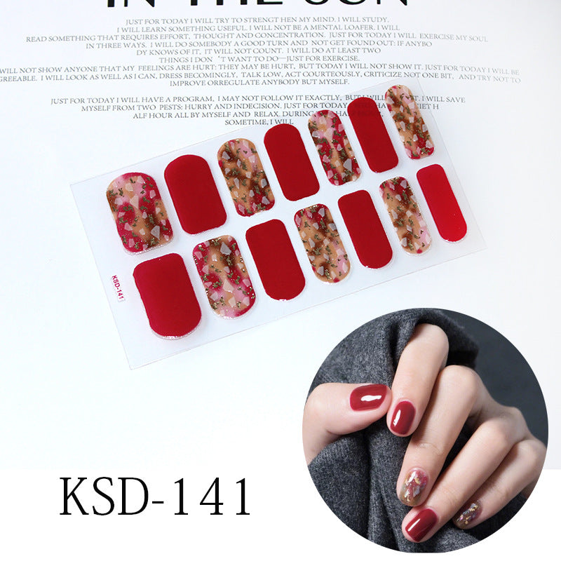 Gradient Nail Sticker 3D Fluorescent Color Nail Polish Film