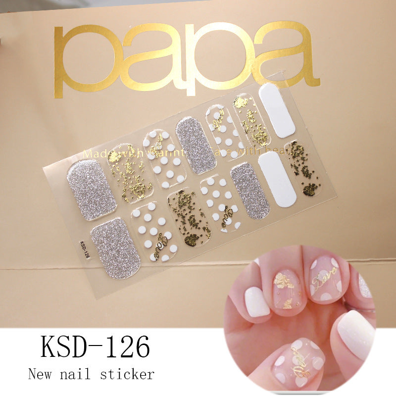 Gradient Nail Sticker 3D Fluorescent Color Nail Polish Film