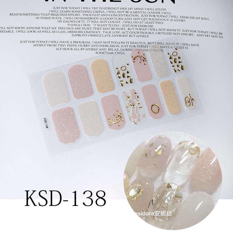 Gradient Nail Sticker 3D Fluorescent Color Nail Polish Film