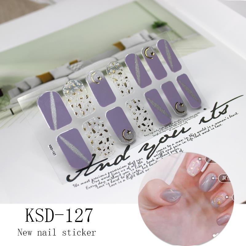 Gradient Nail Sticker 3D Fluorescent Color Nail Polish Film