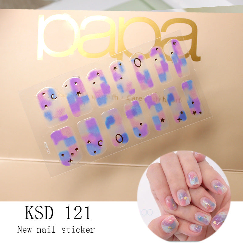 Gradient Nail Sticker 3D Fluorescent Color Nail Polish Film