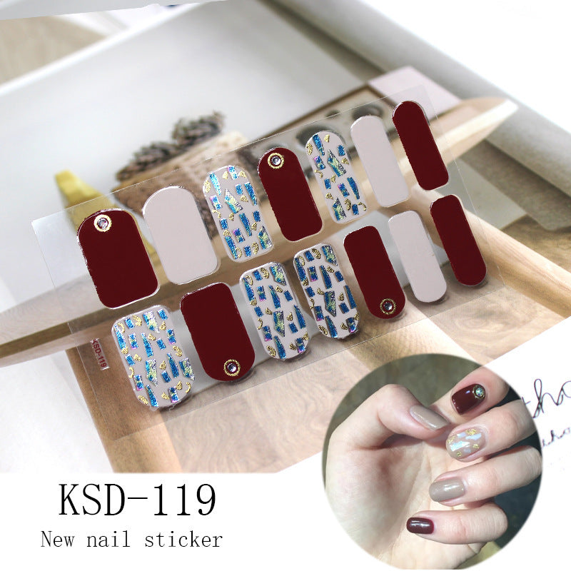 Gradient Nail Sticker 3D Fluorescent Color Nail Polish Film