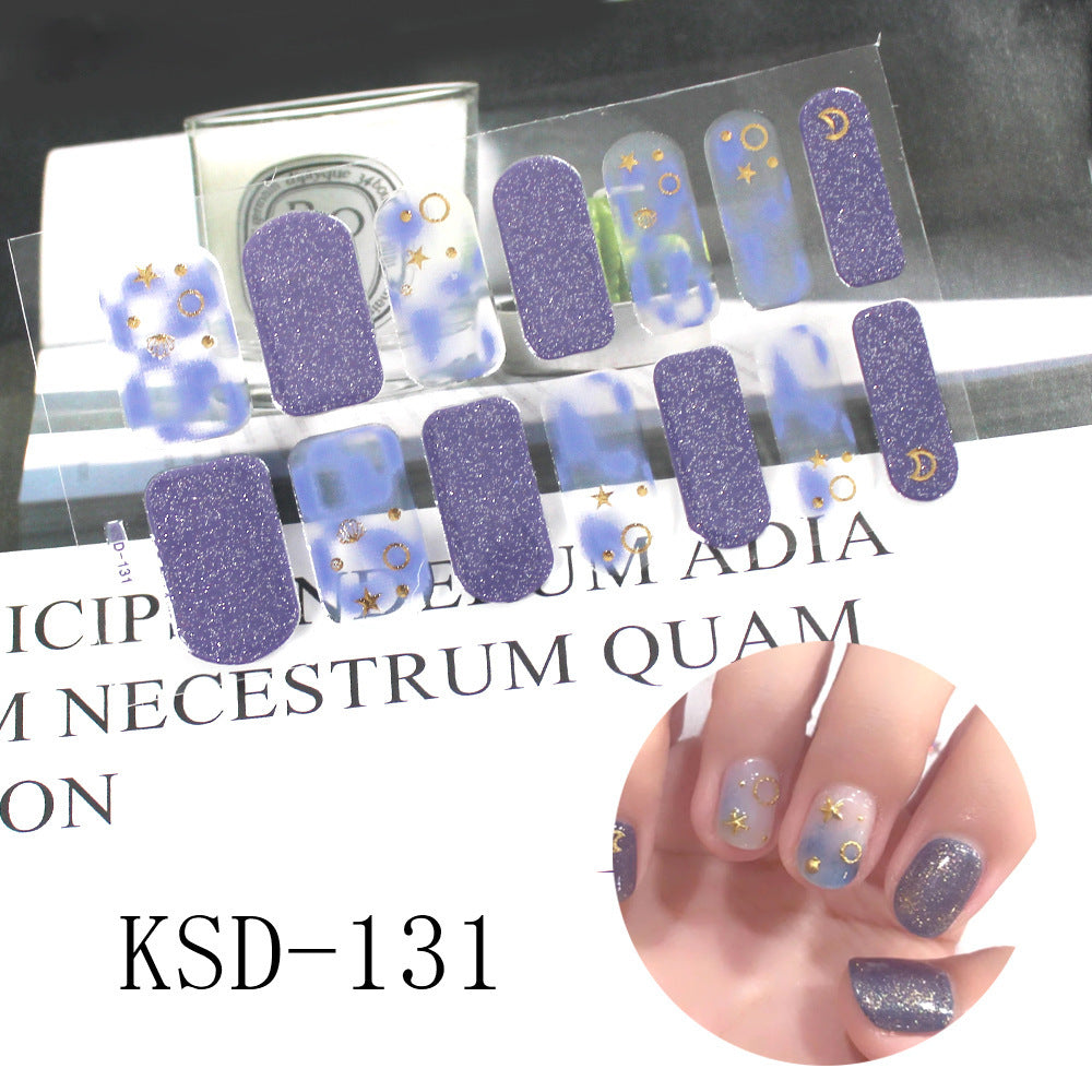 Gradient Nail Sticker 3D Fluorescent Color Nail Polish Film